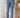 Women's High Waisted Elastic Slim Fit Wide Leg Jeans - Retro Washed Light Blue Jeans
