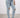 Tear Washed Denim Jeans, Women's Slim Fit Small Foot Design Jeans Equipped With A Beautiful Waist Belt