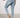 Tear Washed Denim Jeans, Women's Slim Fit Small Foot Design Jeans Equipped With A Beautiful Waist Belt