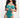 Turquoise 2pc Bodysuit With Garters and Stockings One Size